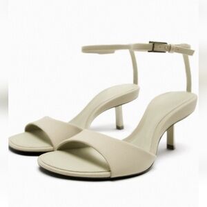 Zara Cream Ankle Strap Heels